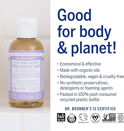 Dr Bronner's 18 in 1 Organic Castile Tattoo Soap - Lavender 59lm