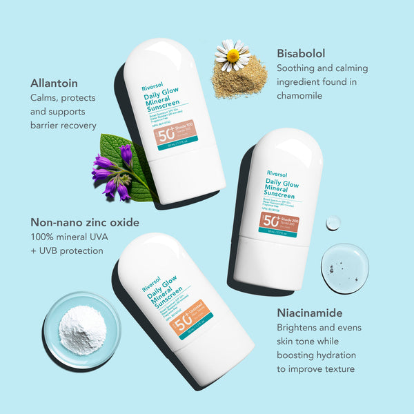 Riversol Daily Glow Medical SPF50 Mineral TINTED Face Sunscreen 50ML
